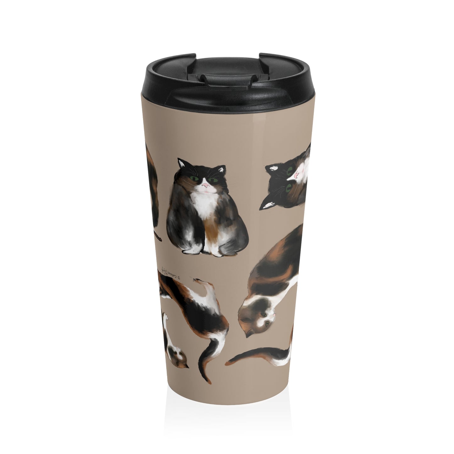 3 Calico Cats - Stainless Steel Travel Mug
