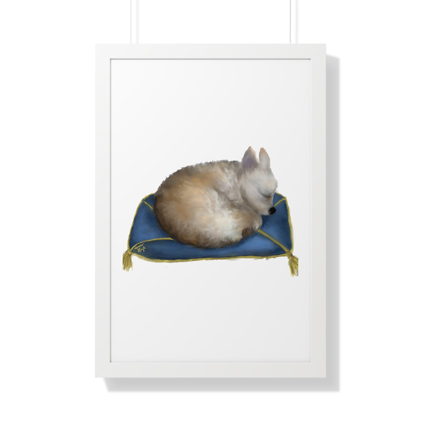 Sleeping Beauty Framed Vertical Poster - Calming Home Decor for Dog Lovers