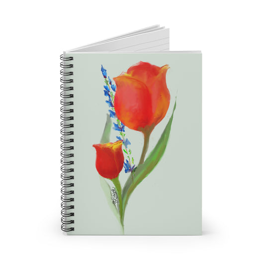 Tulip Time - Notebook - Perfect for Journaling, Gifts, Art Lovers, School, and Home Organization, Ruled Line Notebook