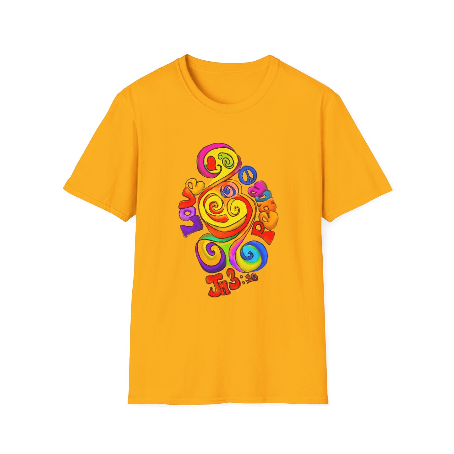 Groovy Love & Peace Unisex Softstyle T-Shirt