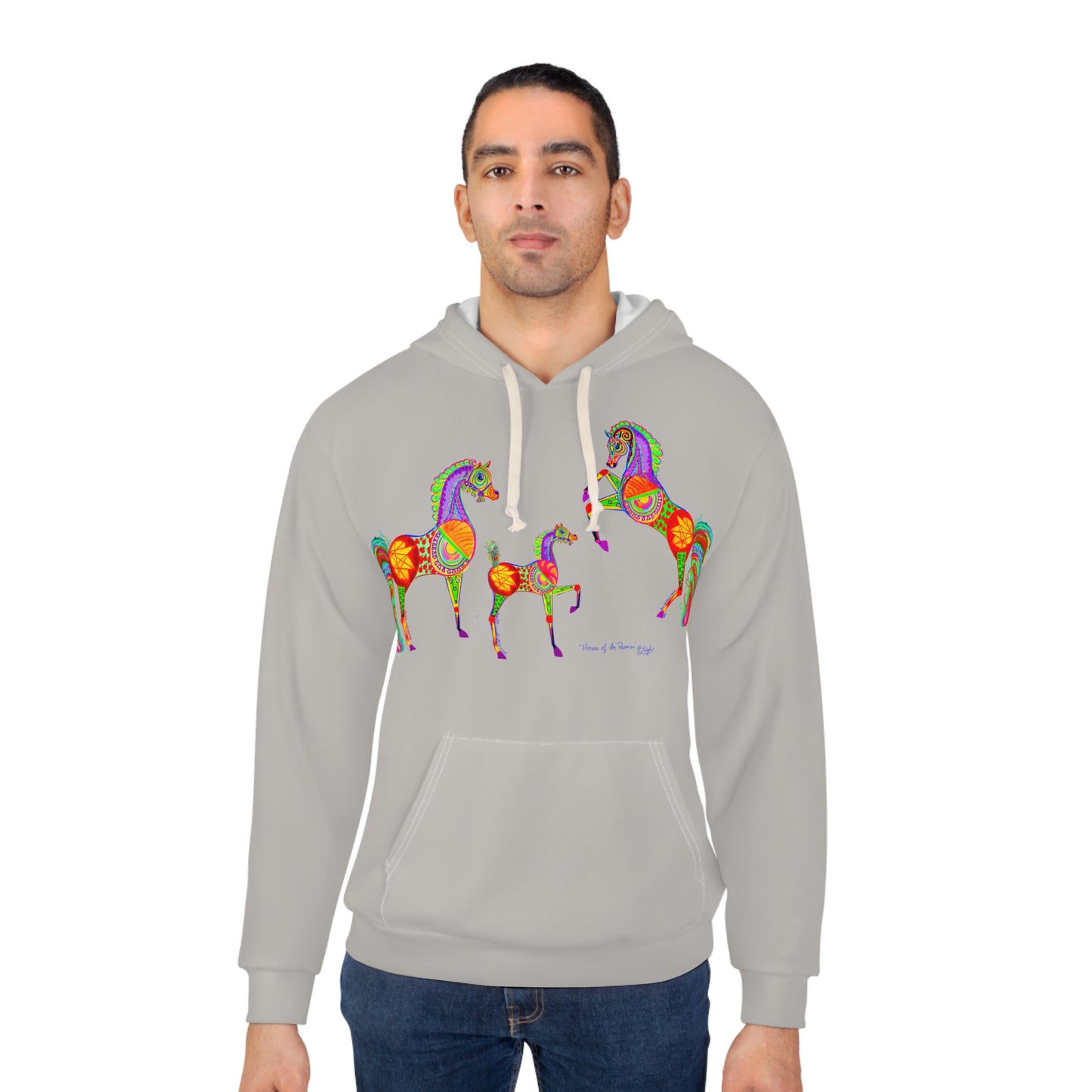 Colorful Arabian Horse Pullover Hoodie - Unisex, Cozy and Vibrant Design