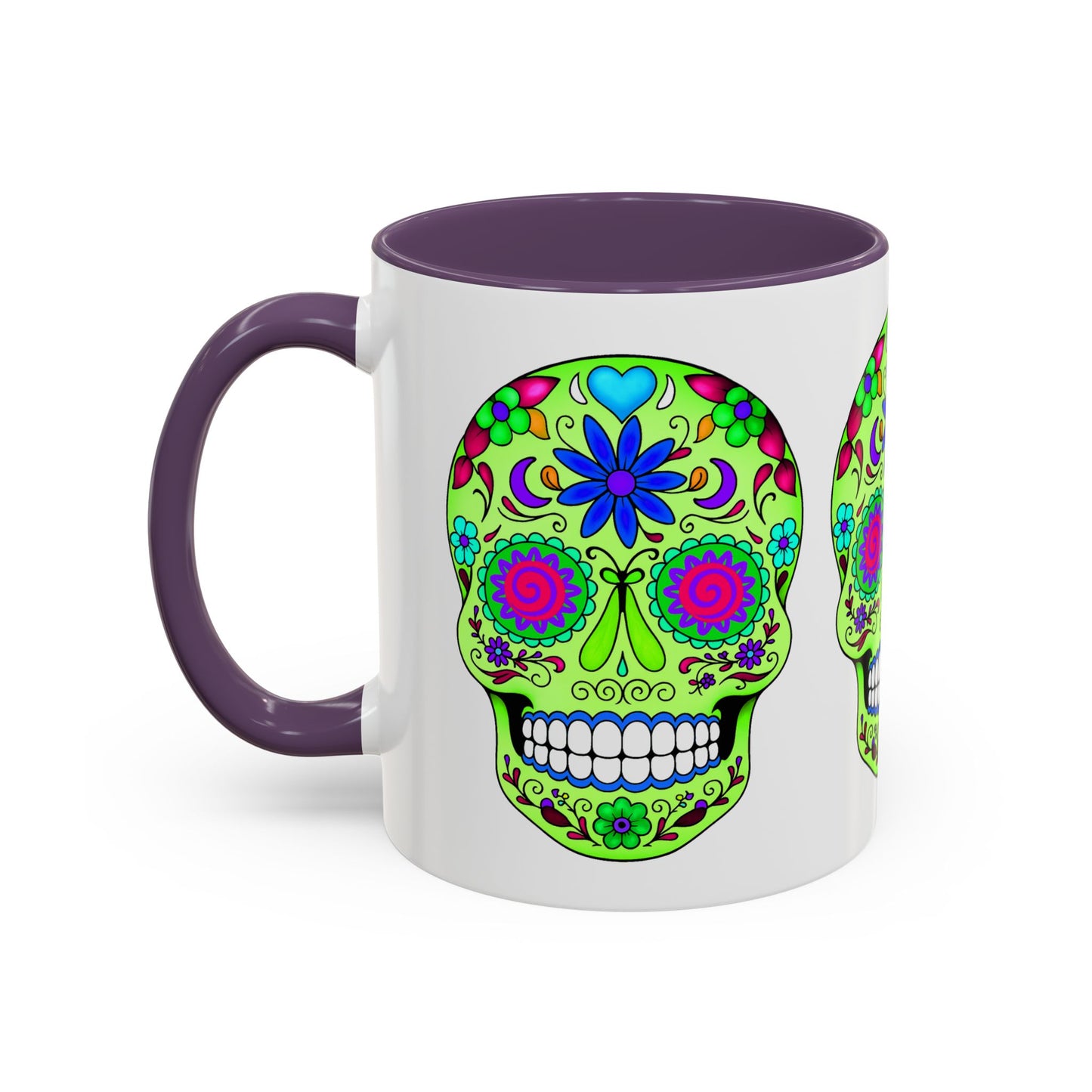 Sugar Skull Coffee Mug - Green - Perfect for Day of the Dead & Halloween
