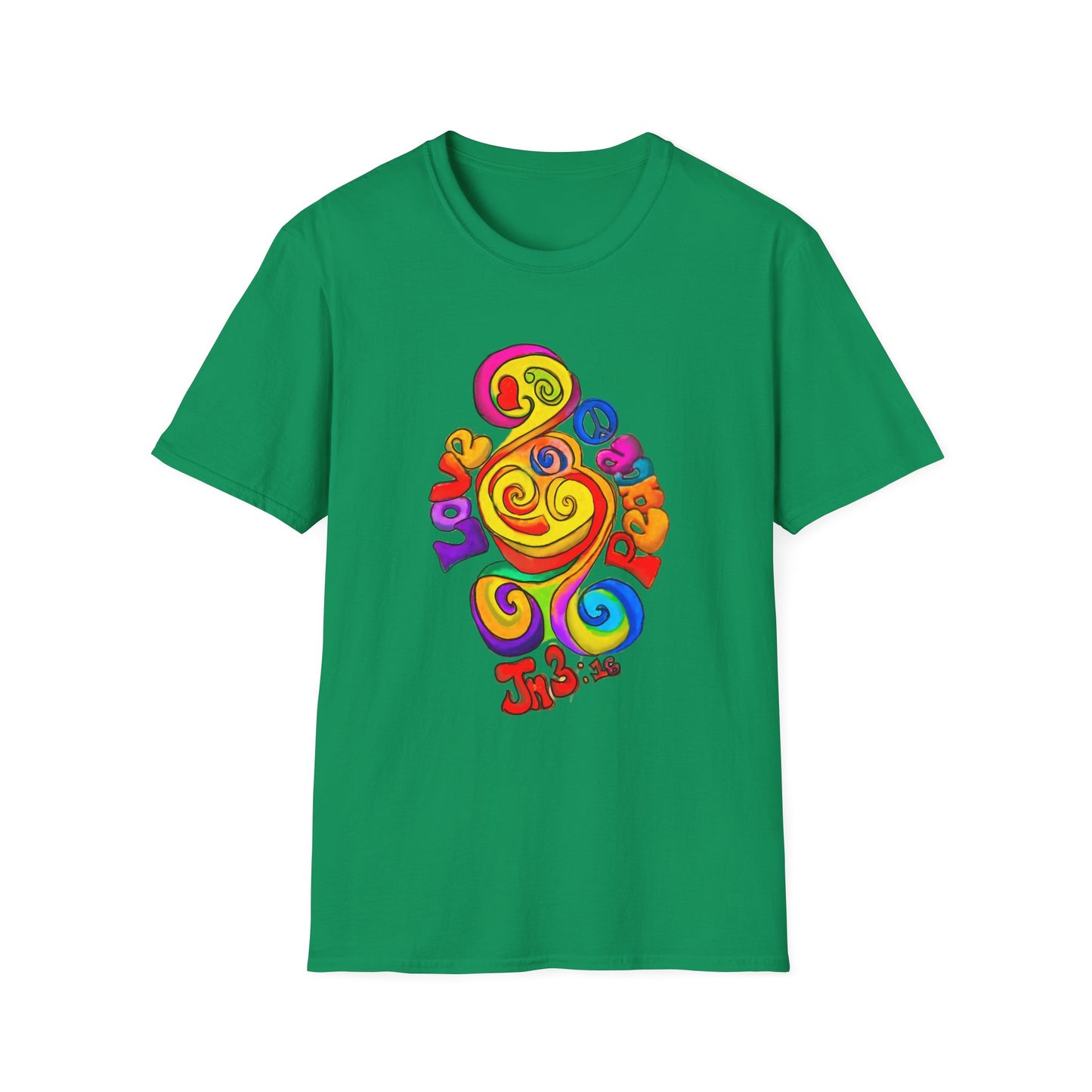 Groovy Love & Peace Unisex Softstyle T-Shirt