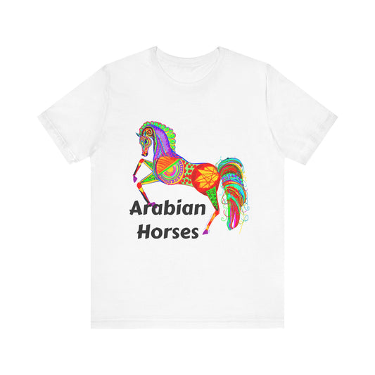 Colorful Arabian Horses Unisex Tee - Vibrant Equine Artwork for Horse Lovers