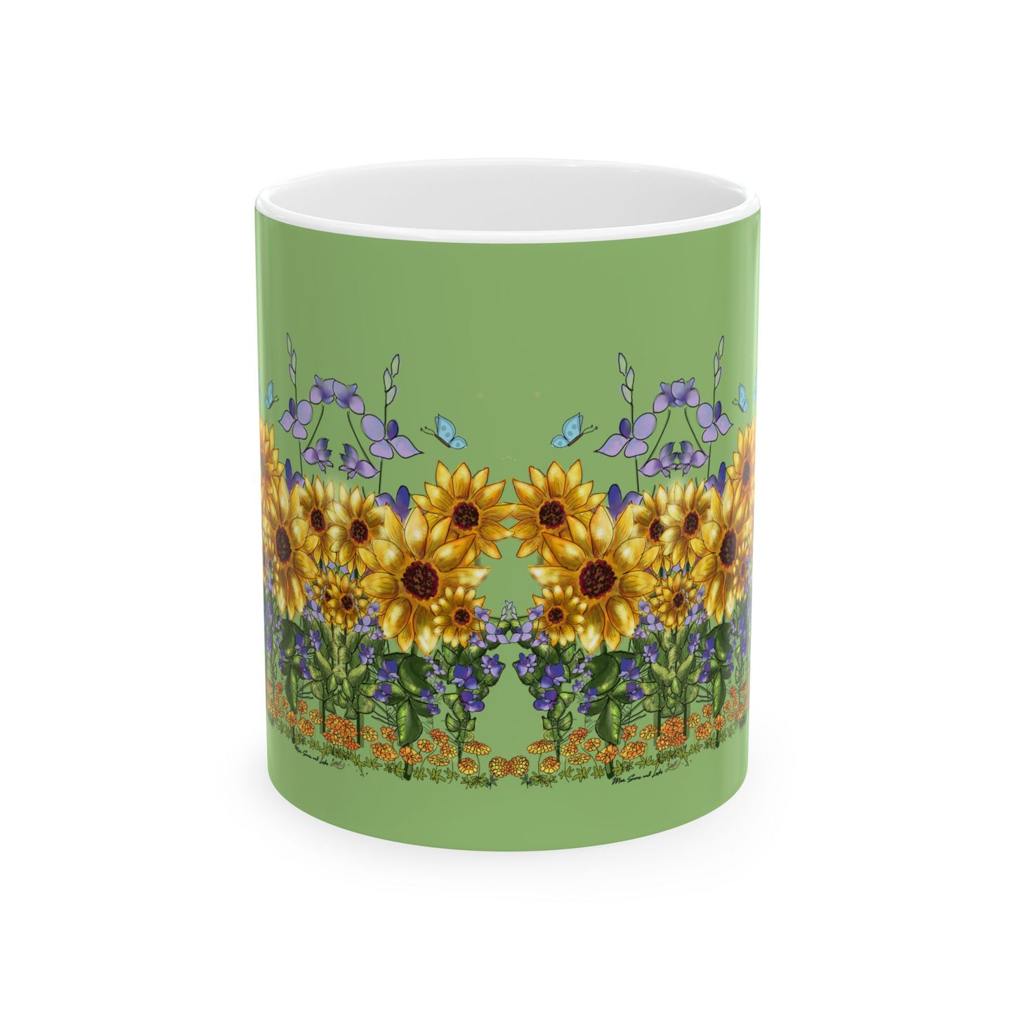 Golds, Larks, and Suns Garden Ceramic Mug, Floral Coffee Cup, Home Decor, Gift for Nature Lovers, Spring Drinkware, Tea Lover's Gift