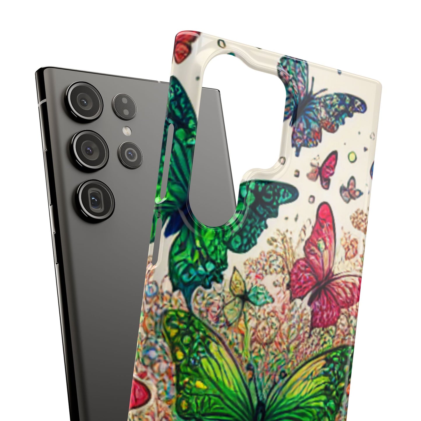 Colorful Butterfly Snap Cases, Over 50 types of Phone Covers, Floral Design, Spring Decor, Eco-Friendly Gift