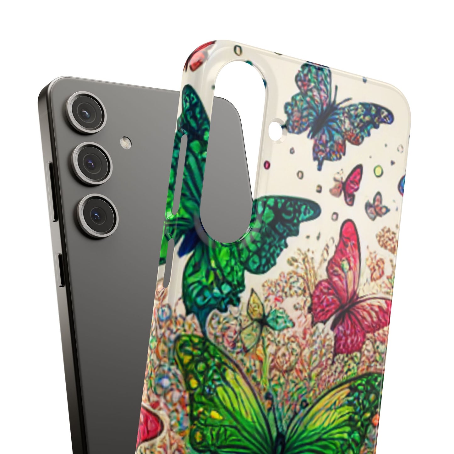 Colorful Butterfly Snap Cases, Over 50 types of Phone Covers, Floral Design, Spring Decor, Eco-Friendly Gift