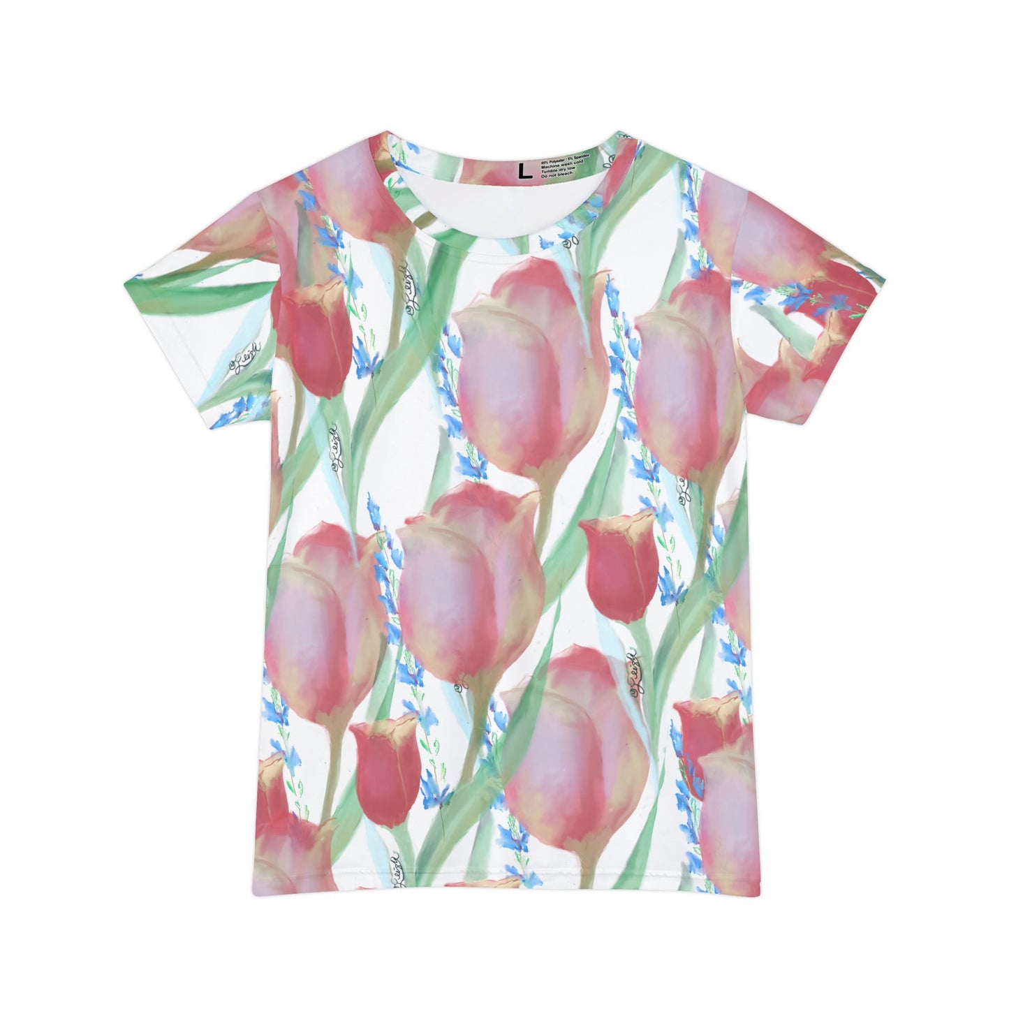 Pink Tulips - Women's Short Sleeve Shirt (AOP)