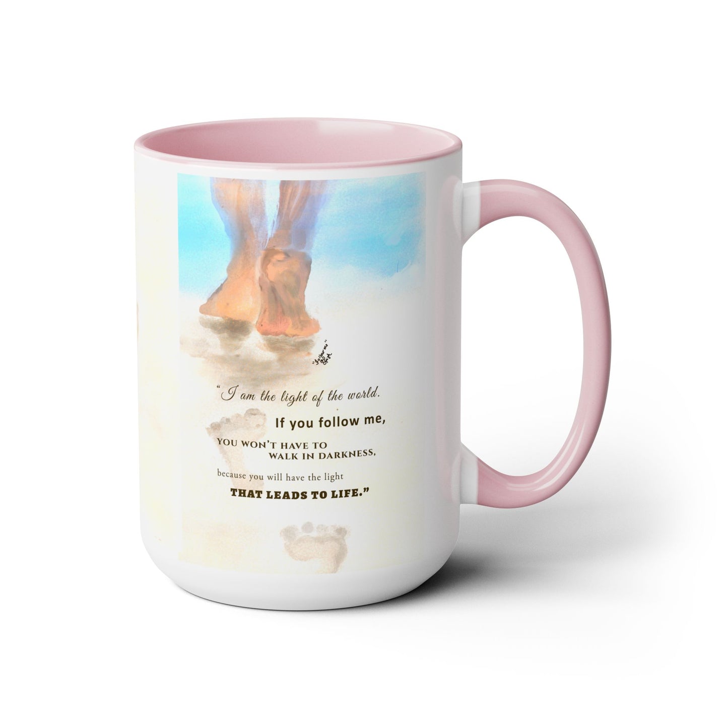Follow Me - Two-Tone Coffee Mugs, 15oz