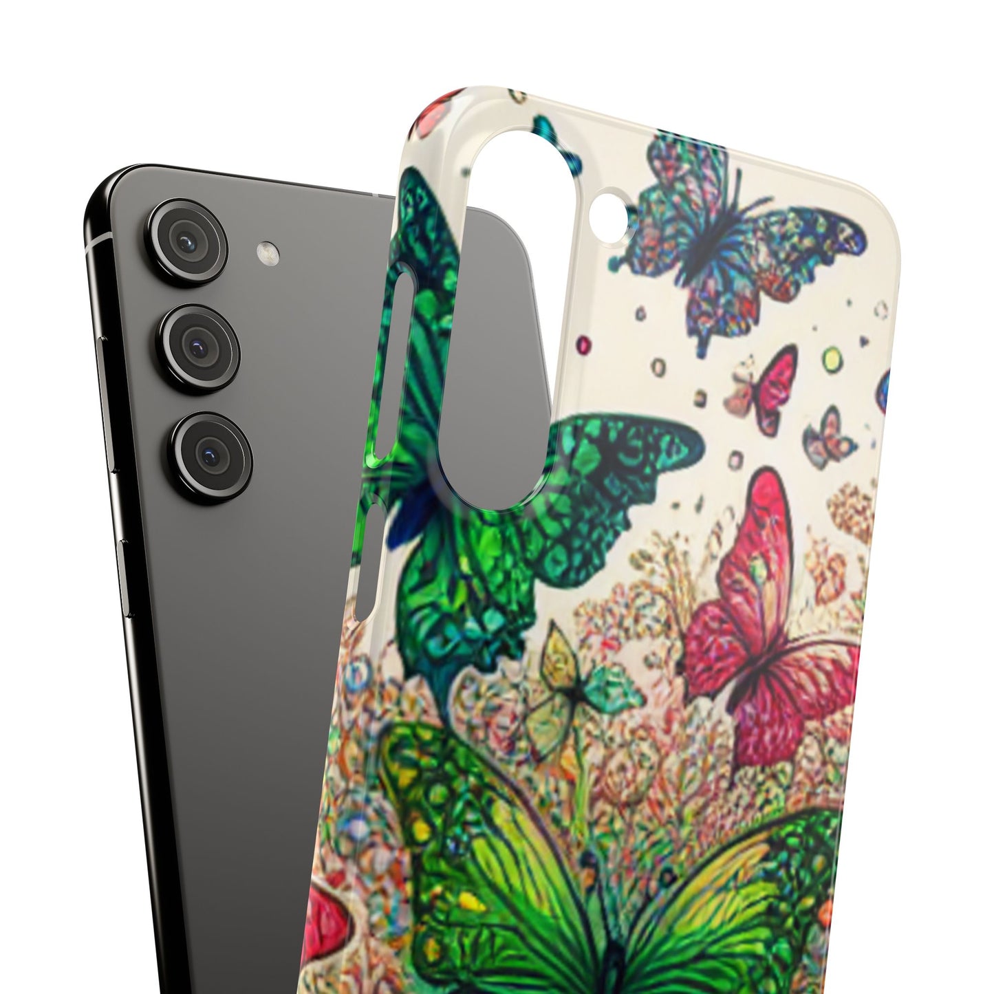 Colorful Butterfly Snap Cases, Over 50 types of Phone Covers, Floral Design, Spring Decor, Eco-Friendly Gift