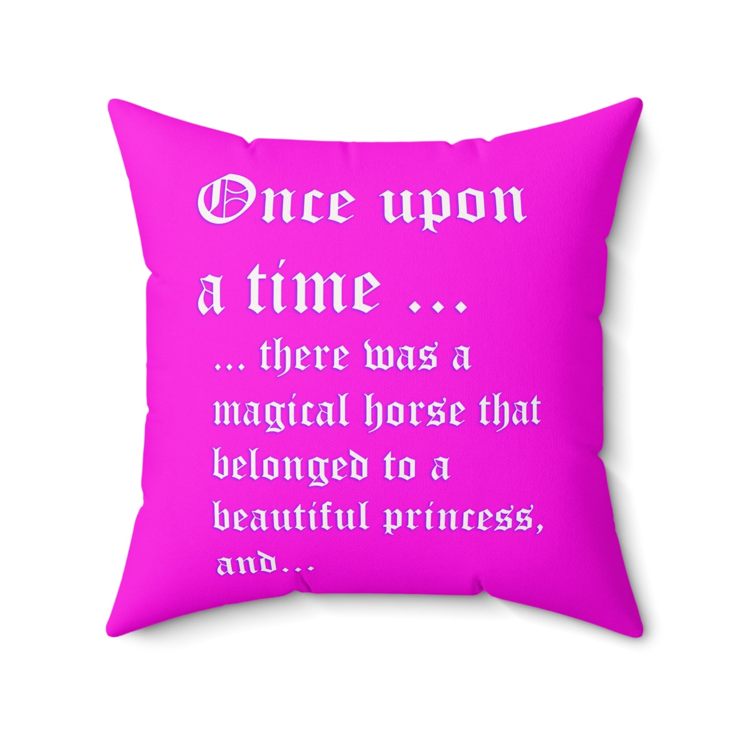 Storytime - Magical Horse Pink Square Pillow