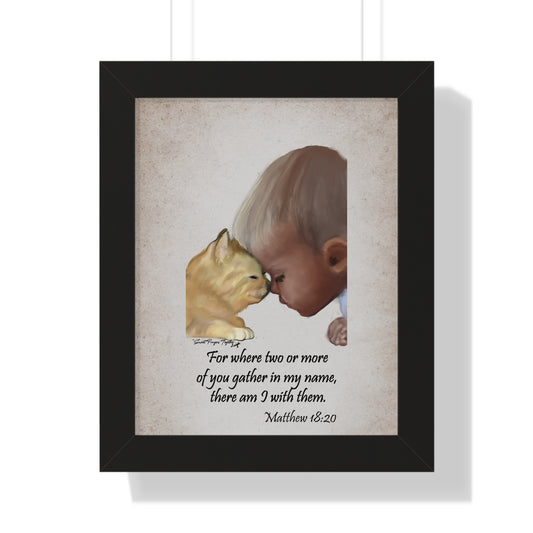 Sweet Prayers Inspirational Framed Print - 'For Where Two or More'