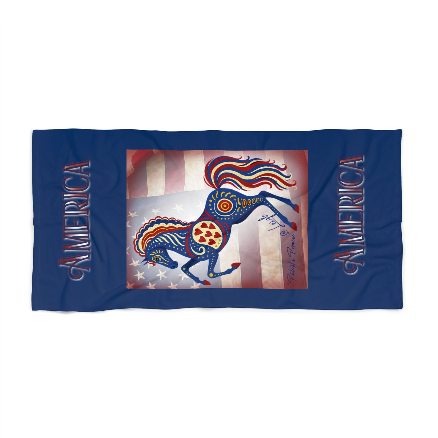 Patriot'S Horse - Defender -  Beach Towel - Perfect for Summer Adventures, Pool Days, Camping, 4th of July, Memorial Day, Outdoor Fun