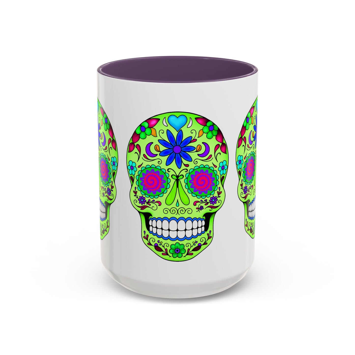 Sugar Skull Coffee Mug - Green - Perfect for Day of the Dead & Halloween
