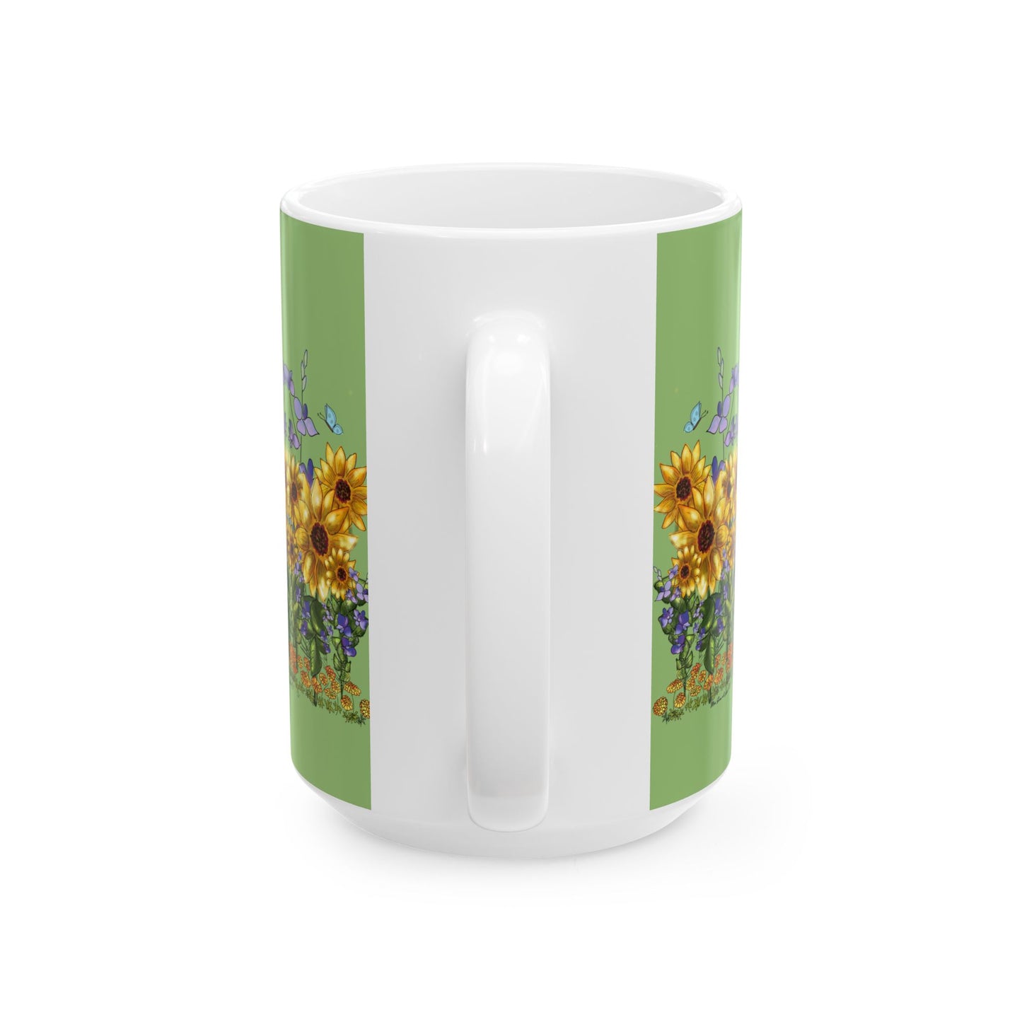 Golds, Larks, and Suns Garden Ceramic Mug, Floral Coffee Cup, Home Decor, Gift for Nature Lovers, Spring Drinkware, Tea Lover's Gift