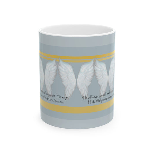 Inspirational Ceramic Mug - Faith, Protection & Comfort