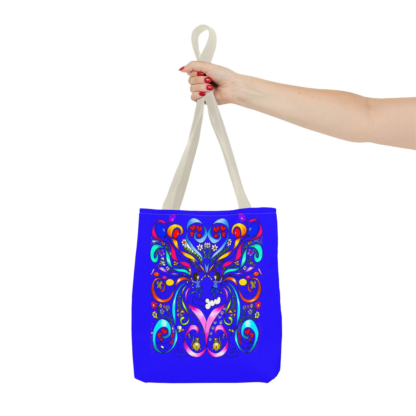 Vibrant Floral Tote Bag, Colorful Shopping Bag, Reusable Grocery Tote, Art Print Carry-All, Eco-Friendly Gift Bag