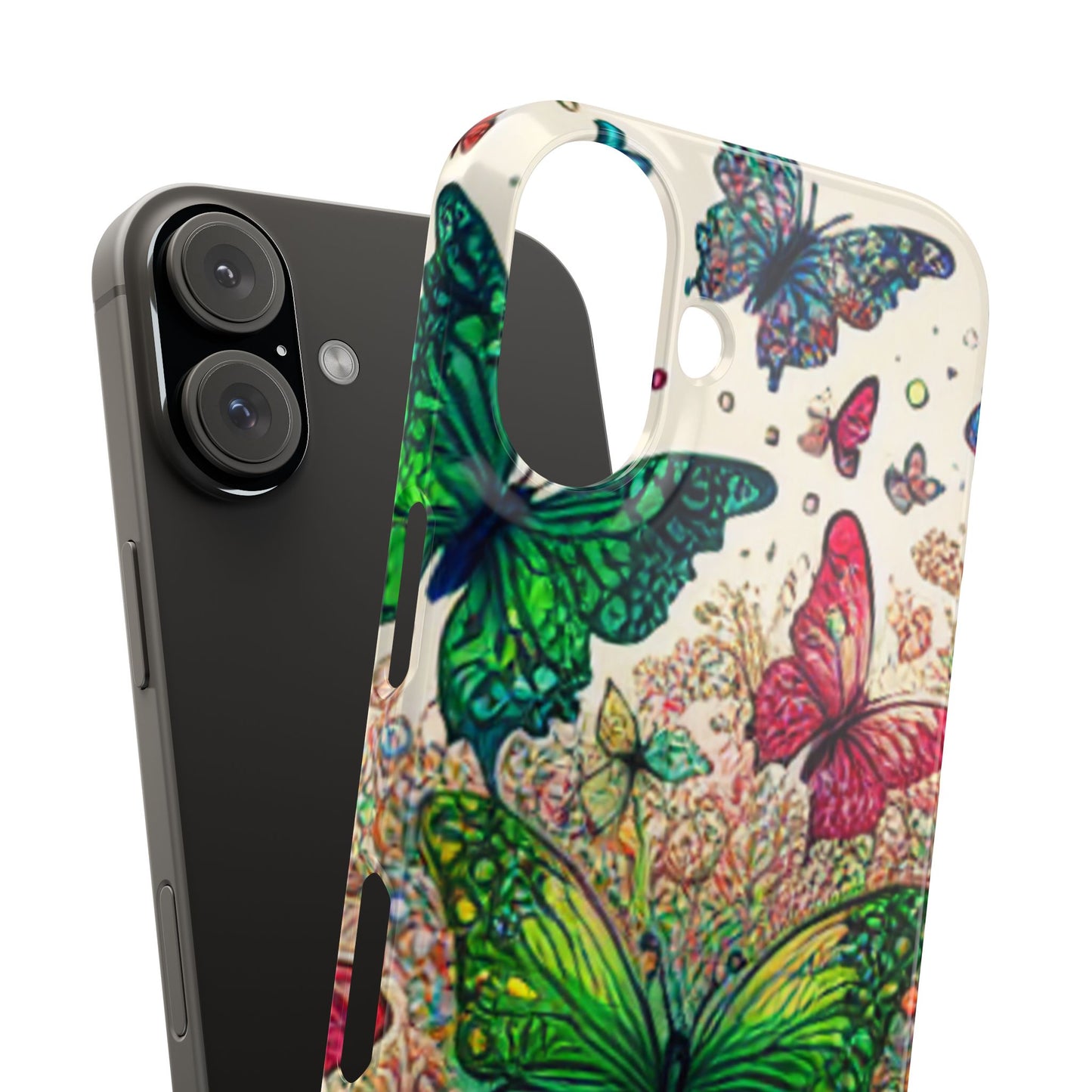 Colorful Butterfly Snap Cases, Over 50 types of Phone Covers, Floral Design, Spring Decor, Eco-Friendly Gift