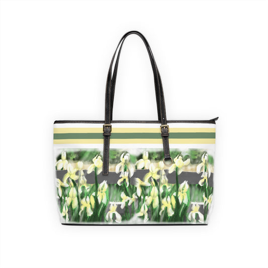 Joyful Praise PU Leather Shoulder Bag - Spring Floral Tote for Every Occasion