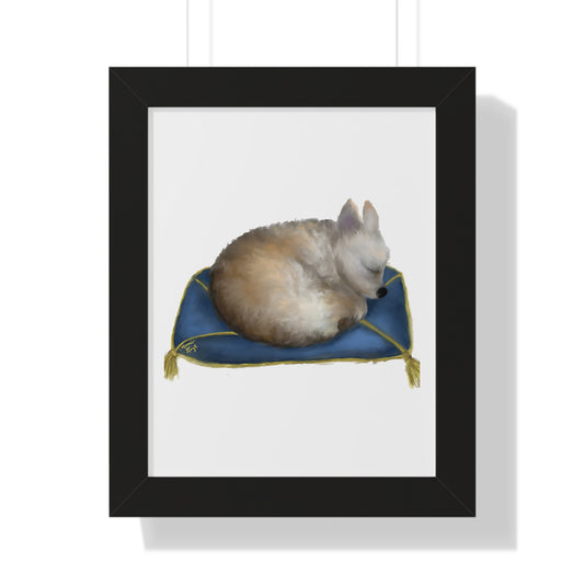 Sleeping Beauty Framed Vertical Poster - Calming Home Decor for Dog Lovers