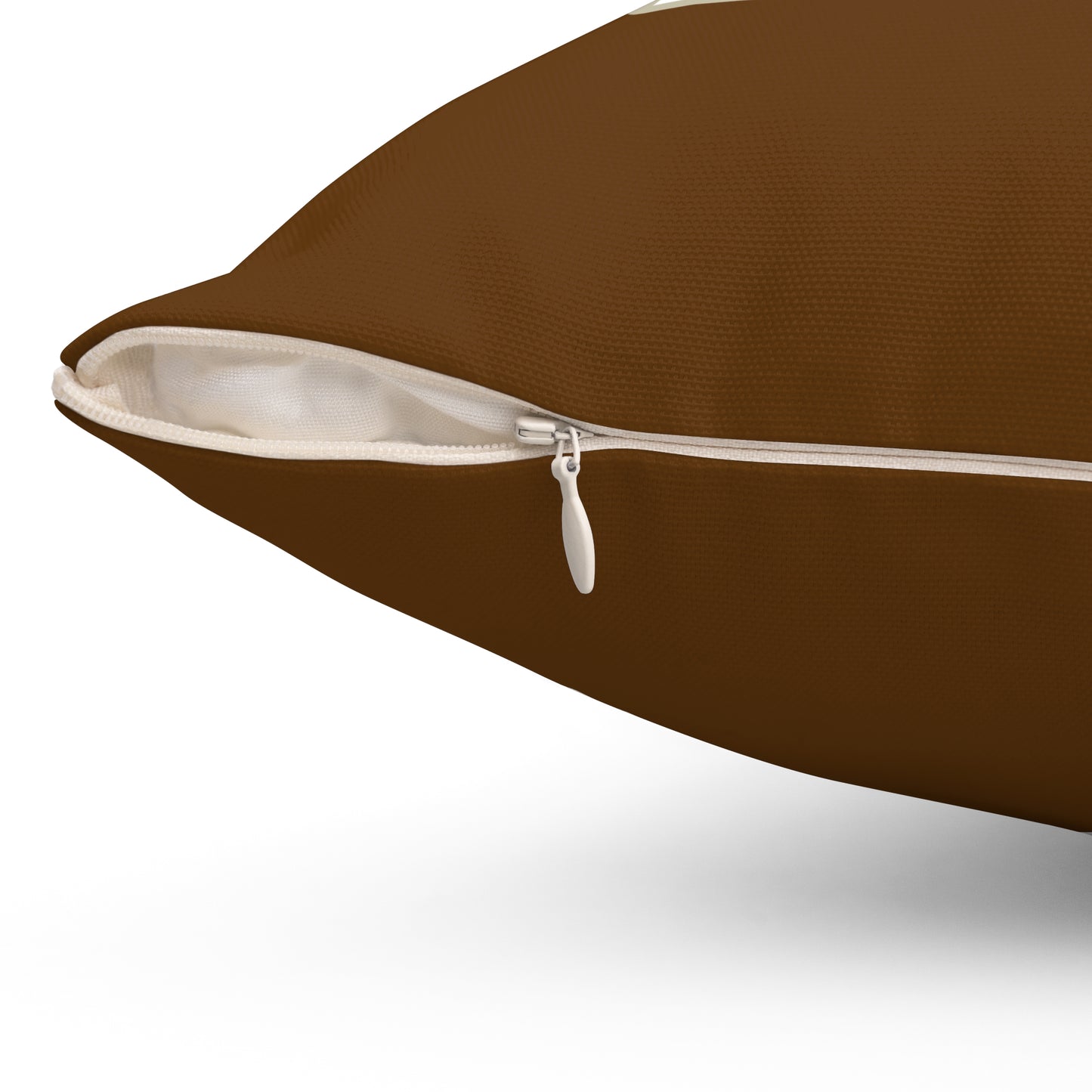 Mare & Foal - dark brown border Spun Polyester Square Pillow