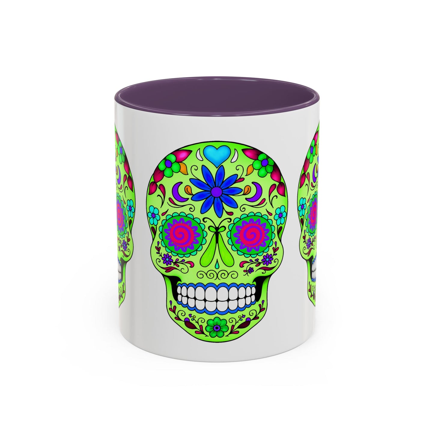Sugar Skull Coffee Mug - Green - Perfect for Day of the Dead & Halloween