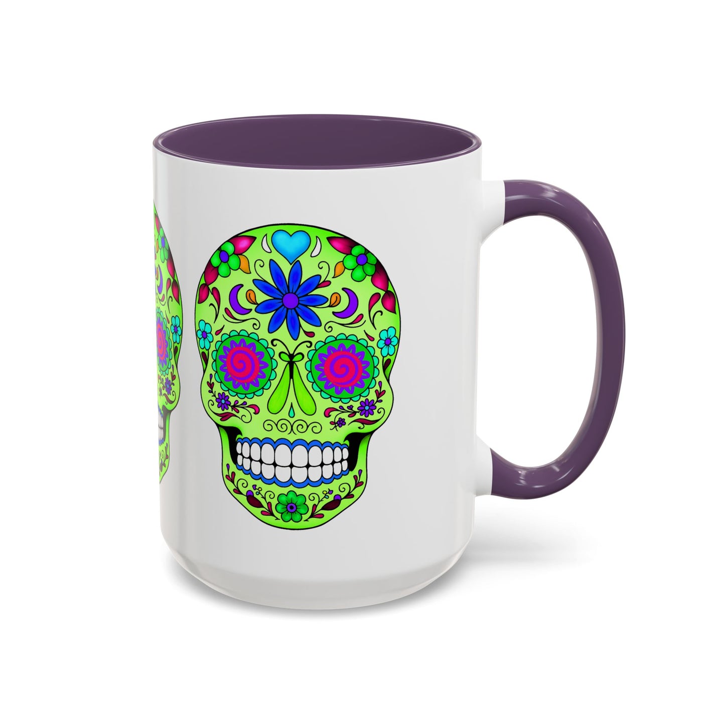 Sugar Skull Coffee Mug - Green - Perfect for Day of the Dead & Halloween