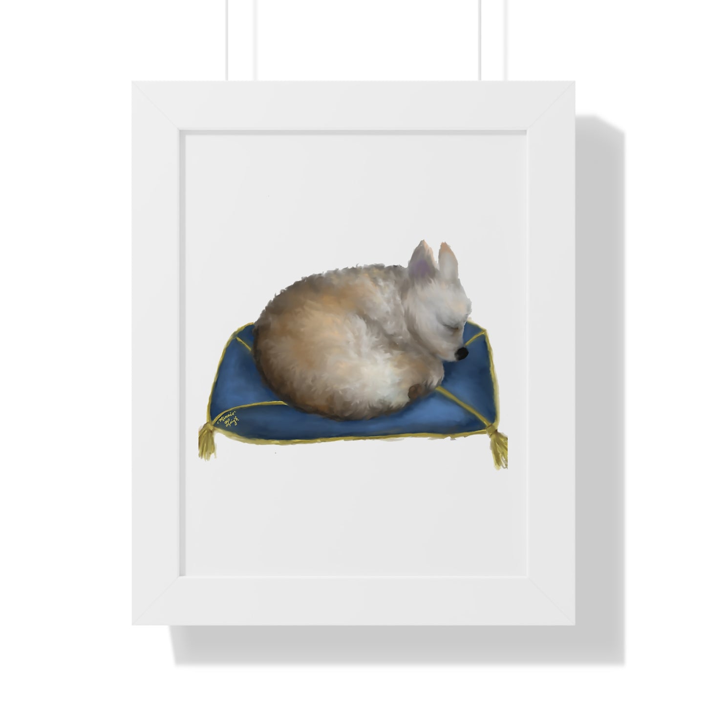 Sleeping Beauty Framed Vertical Poster - Calming Home Decor for Dog Lovers