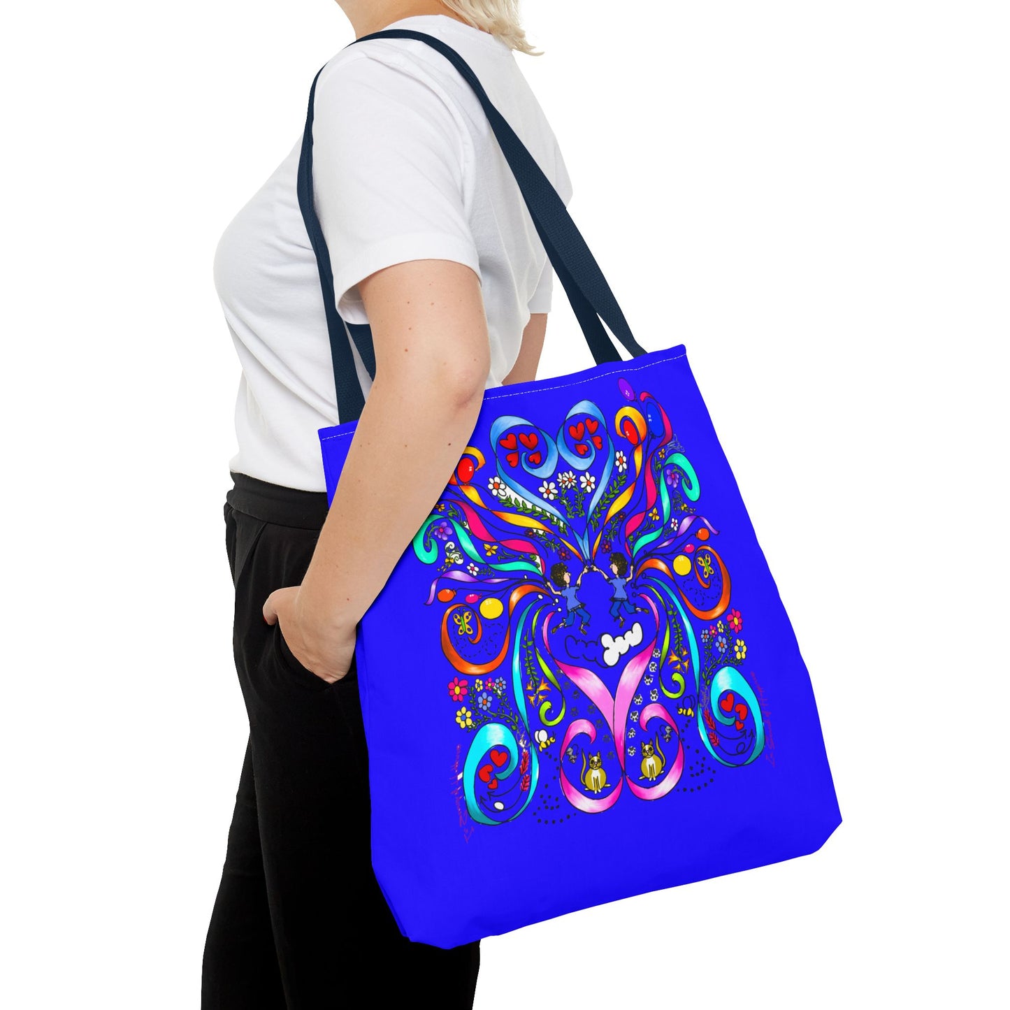 Vibrant Floral Tote Bag, Colorful Shopping Bag, Reusable Grocery Tote, Art Print Carry-All, Eco-Friendly Gift Bag