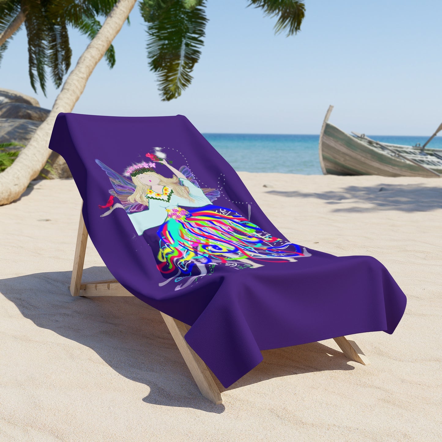 Fairy's Color Dance - Beach Towel