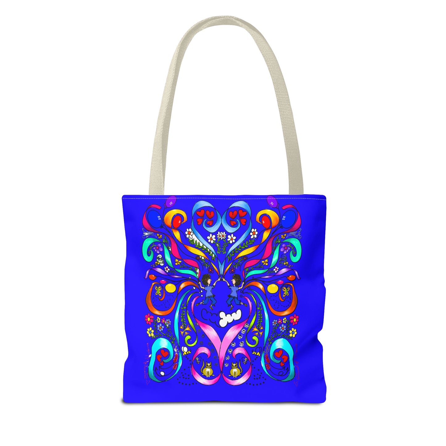 Vibrant Floral Tote Bag, Colorful Shopping Bag, Reusable Grocery Tote, Art Print Carry-All, Eco-Friendly Gift Bag