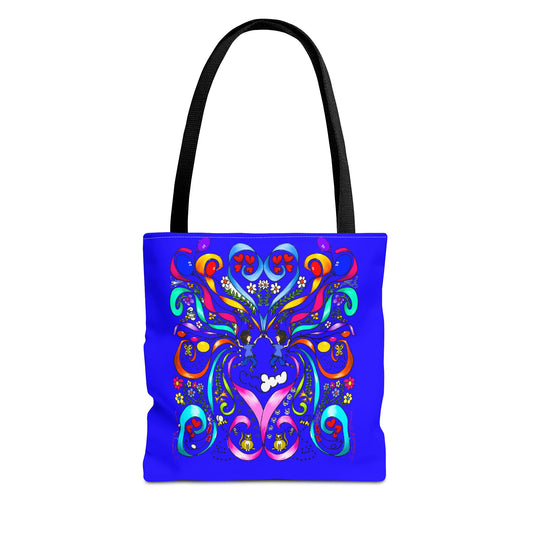 Vibrant Floral Tote Bag, Colorful Shopping Bag, Reusable Grocery Tote, Art Print Carry-All, Eco-Friendly Gift Bag