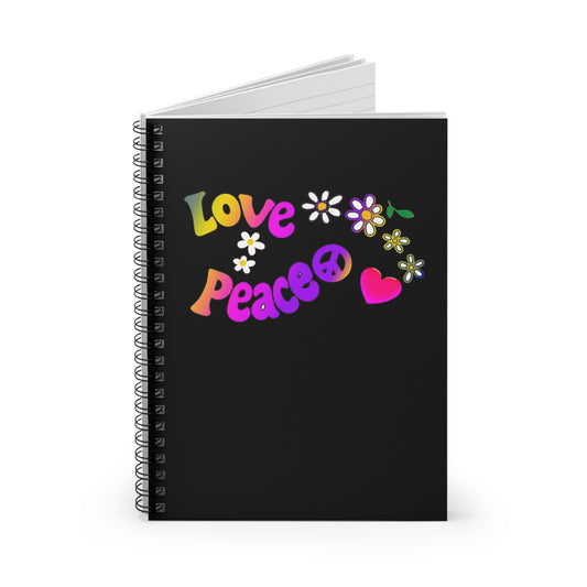 Love & Peace Spiral Notebook - Ruled Line, Journaling, Gifts for Friends, School Supplies, Fun Stationery
