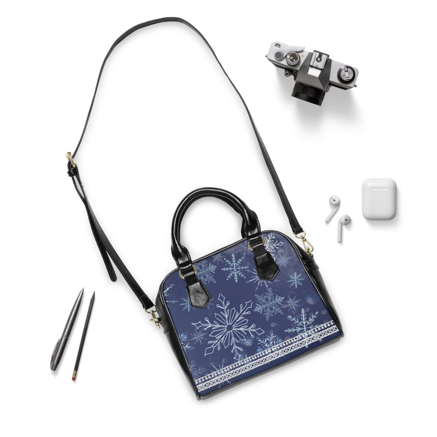Winter Wonderland Shoulder Handbag - Snowflake Design, Perfect for Holiday Gifting, Fashion Accessory, Trendy Handbag, Winter Style, [...]