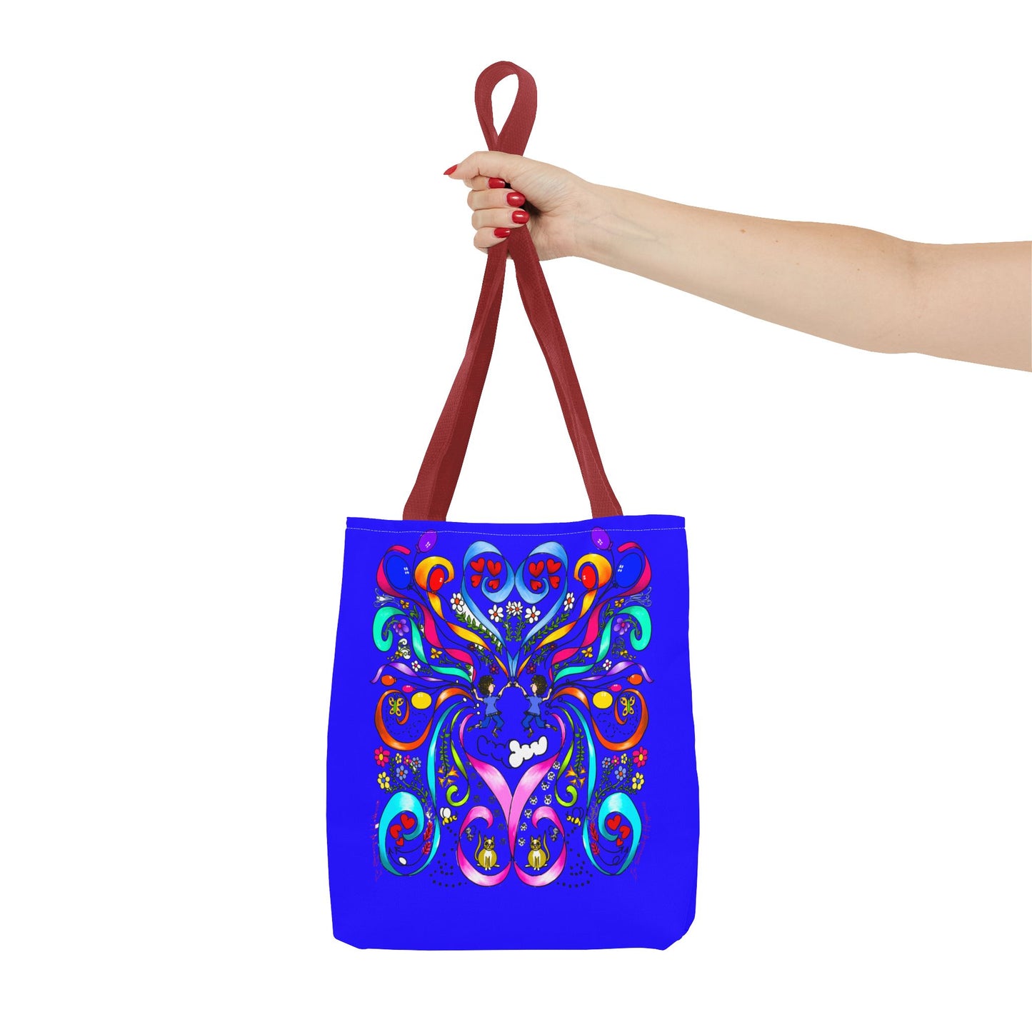 Vibrant Floral Tote Bag, Colorful Shopping Bag, Reusable Grocery Tote, Art Print Carry-All, Eco-Friendly Gift Bag