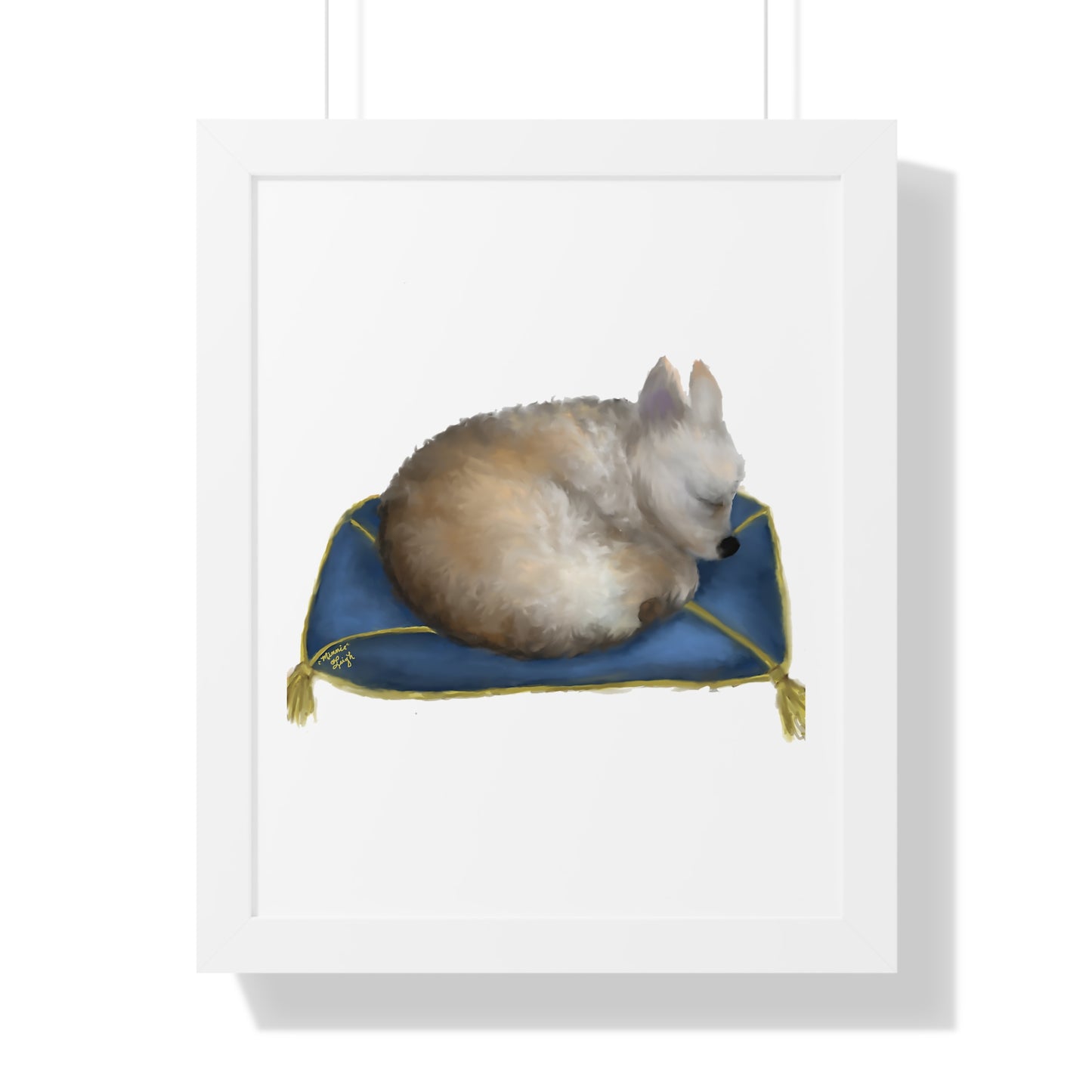 Sleeping Beauty Framed Vertical Poster - Calming Home Decor for Dog Lovers