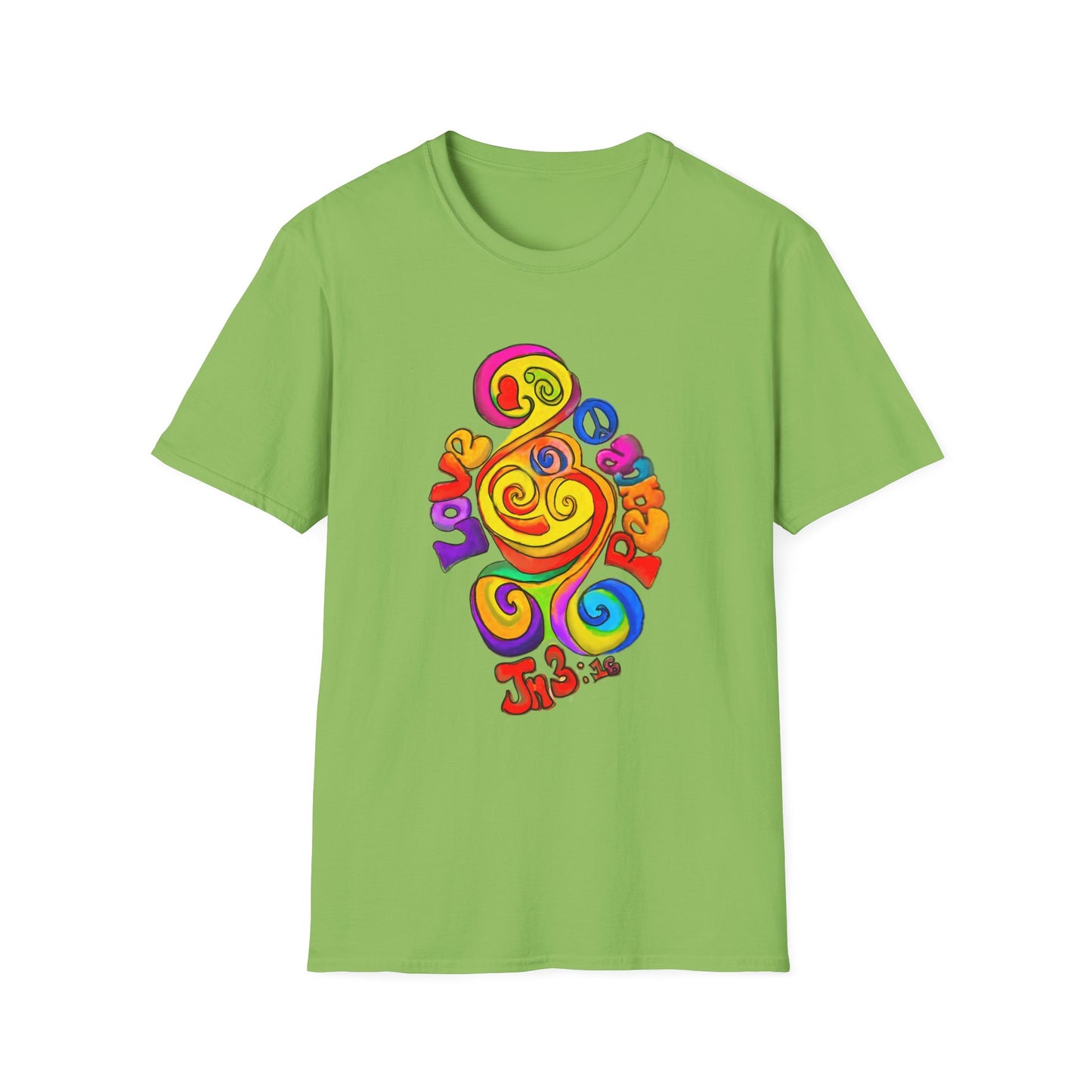 Groovy Love & Peace Unisex Softstyle T-Shirt