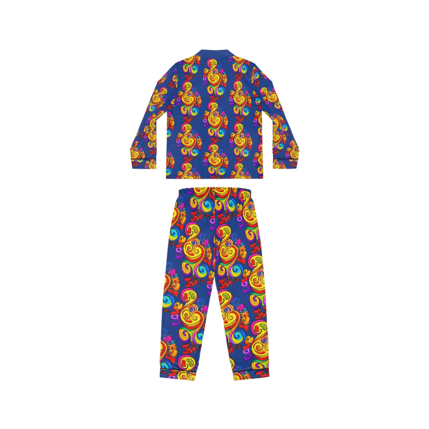 Peace and Love Women's Satin Pajamas (AOP)