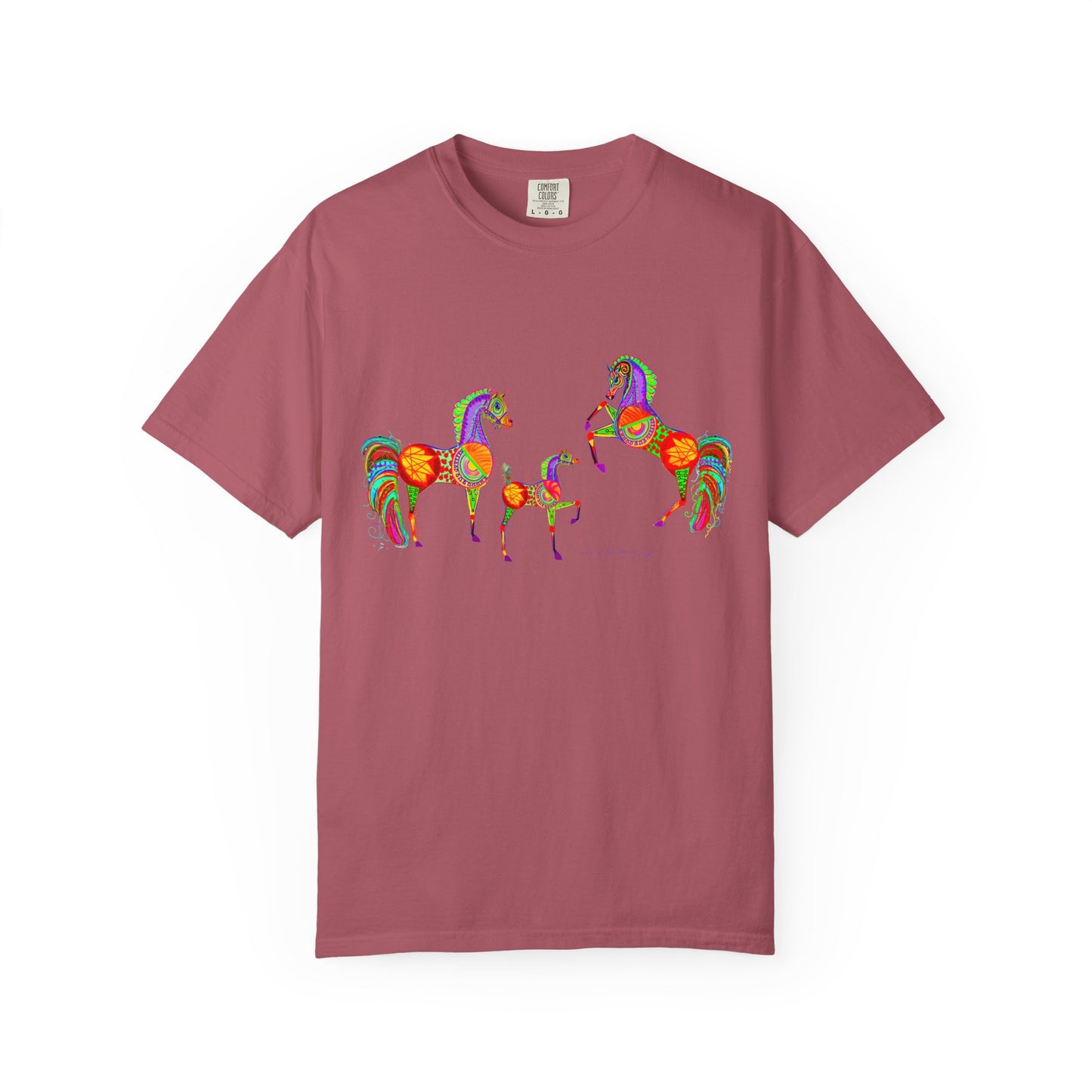 Vibrant Arabian Horses Unisex T-Shirt – Colorful Graphic Tee for Horse Lovers