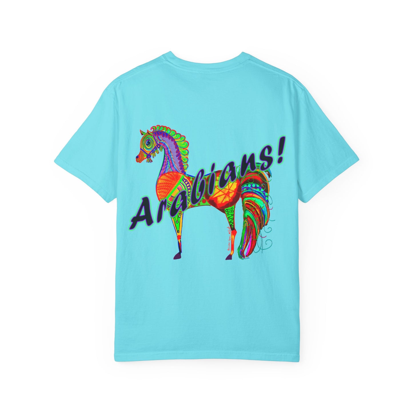 Vibrant Arabian Horses Unisex T-Shirt – Colorful Graphic Tee for Horse Lovers
