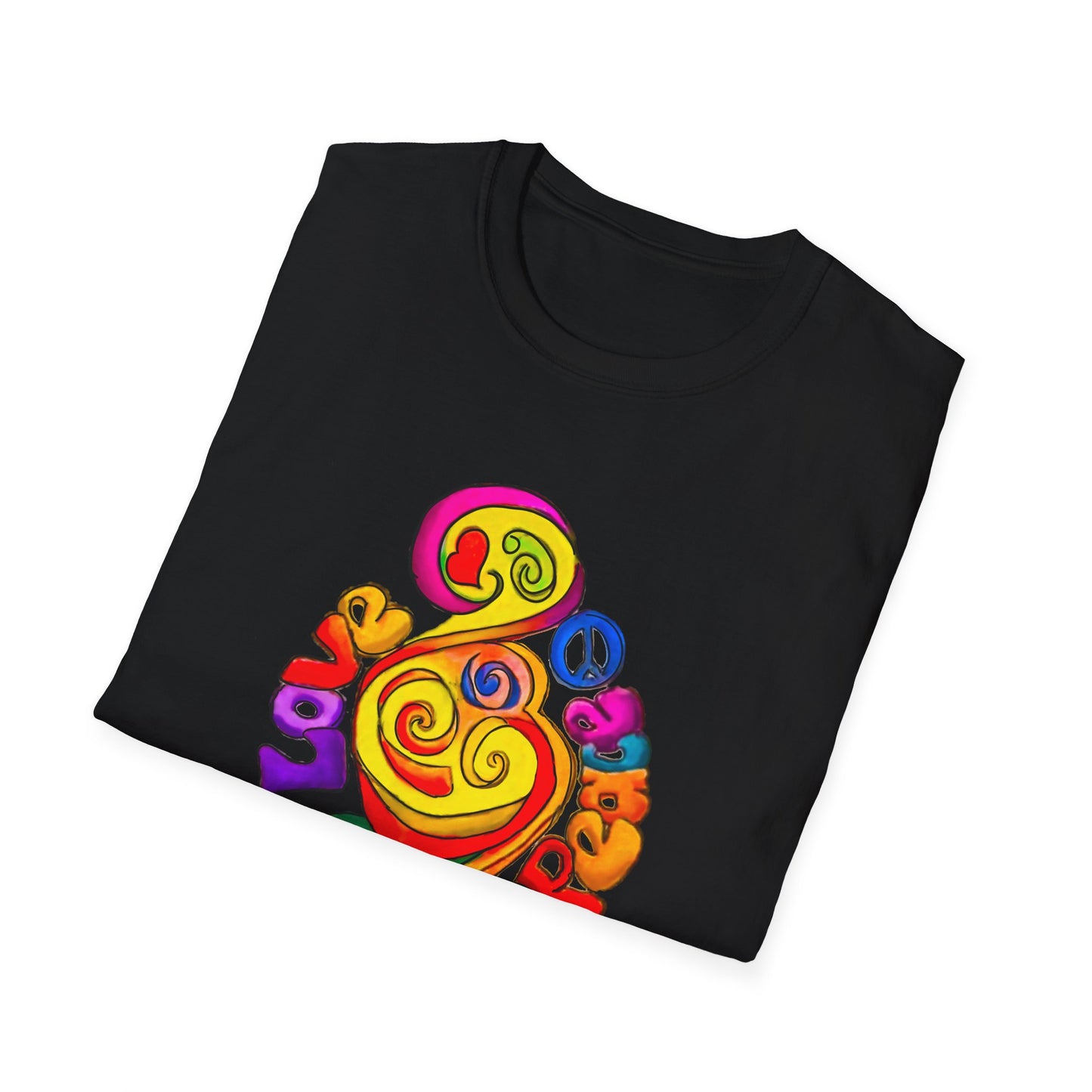 Groovy Love & Peace Unisex Softstyle T-Shirt