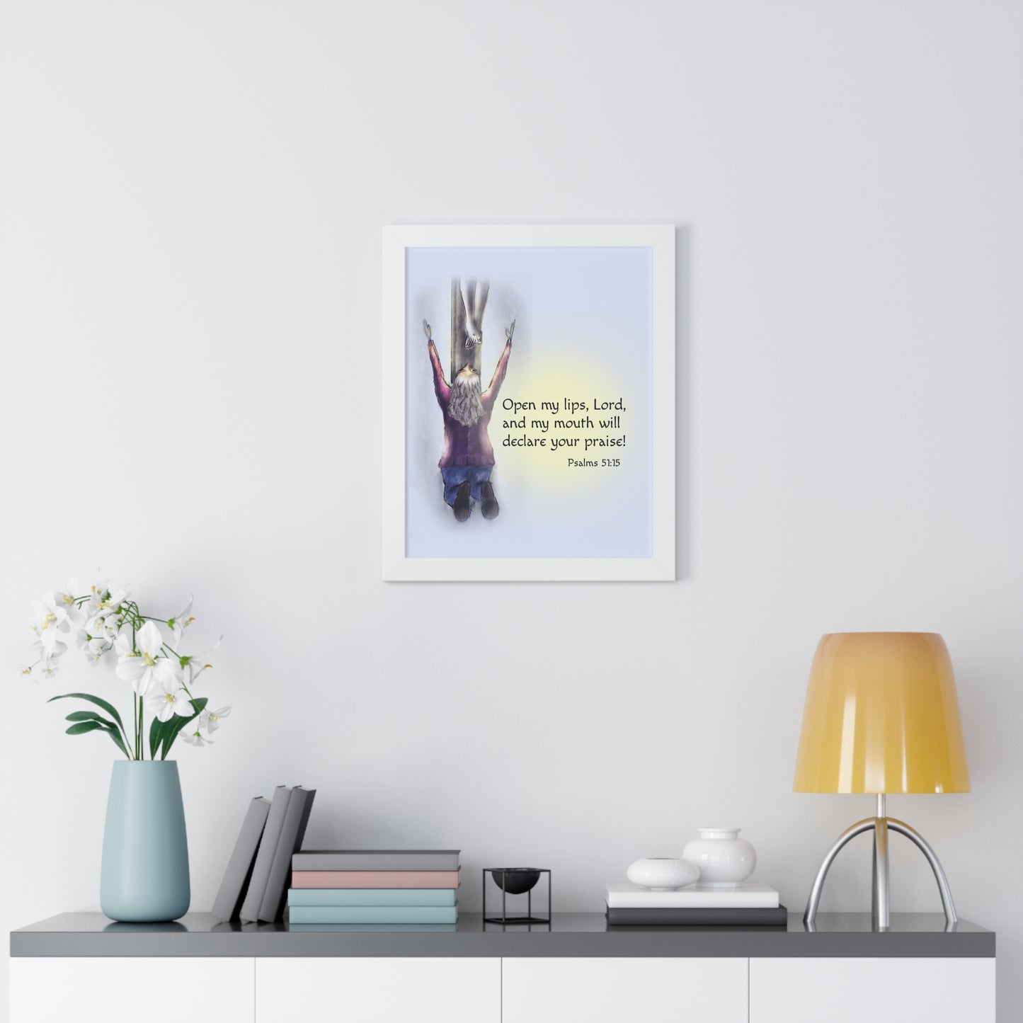 Only You, Jesus - Inspirational Poster, Faith Decor, Christian Wall Art, Home Blessing Gift, Religious Gift, Psalm 51:15, Uplifting Design