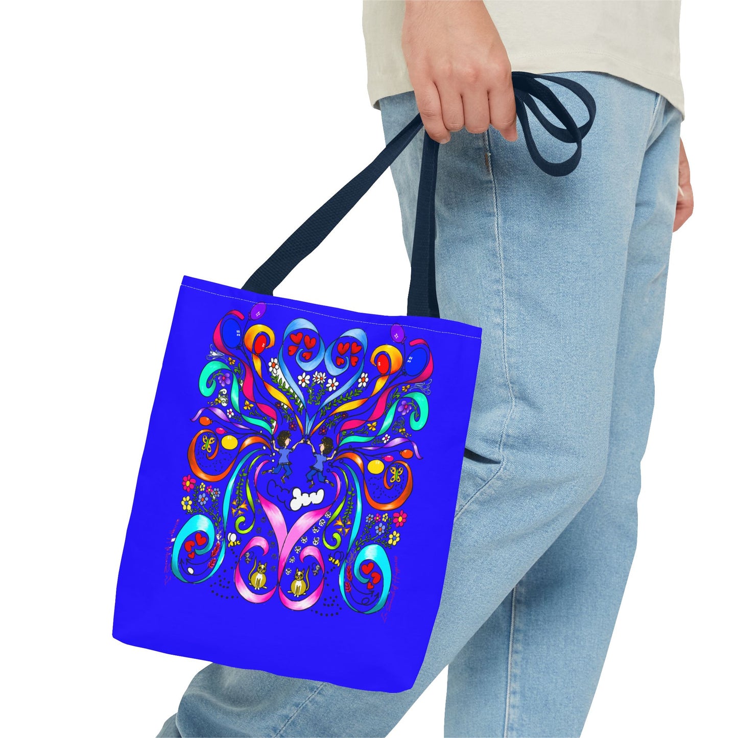 Vibrant Floral Tote Bag, Colorful Shopping Bag, Reusable Grocery Tote, Art Print Carry-All, Eco-Friendly Gift Bag
