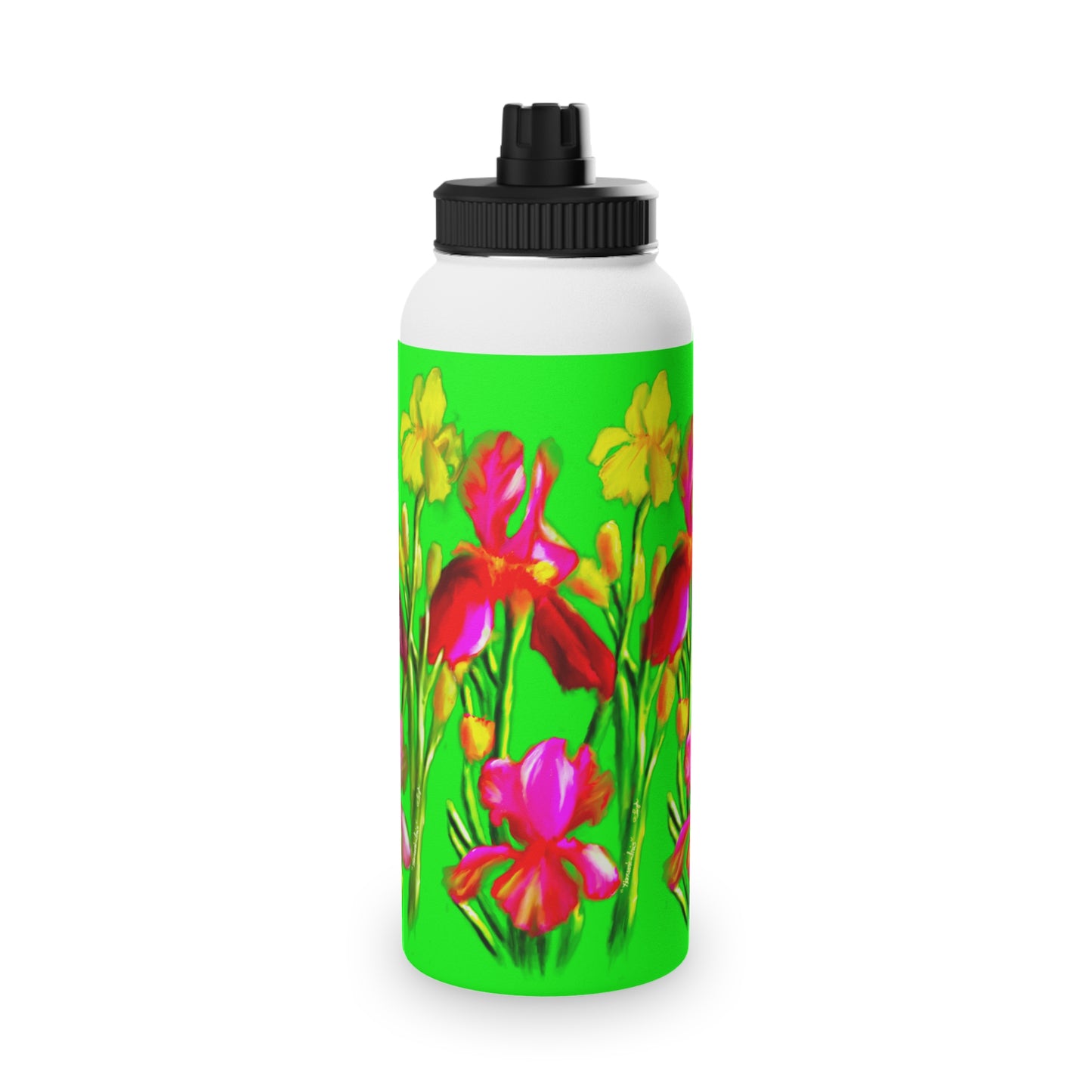 Hanson's Iris set of Stainless Steel Water Bottles, Sports Lid