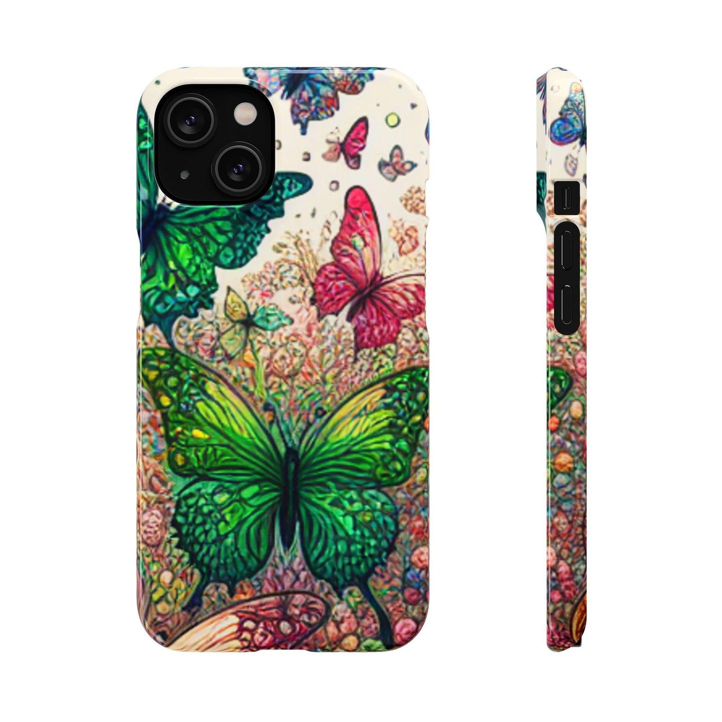 Colorful Butterfly Snap Cases, Over 50 types of Phone Covers, Floral Design, Spring Decor, Eco-Friendly Gift