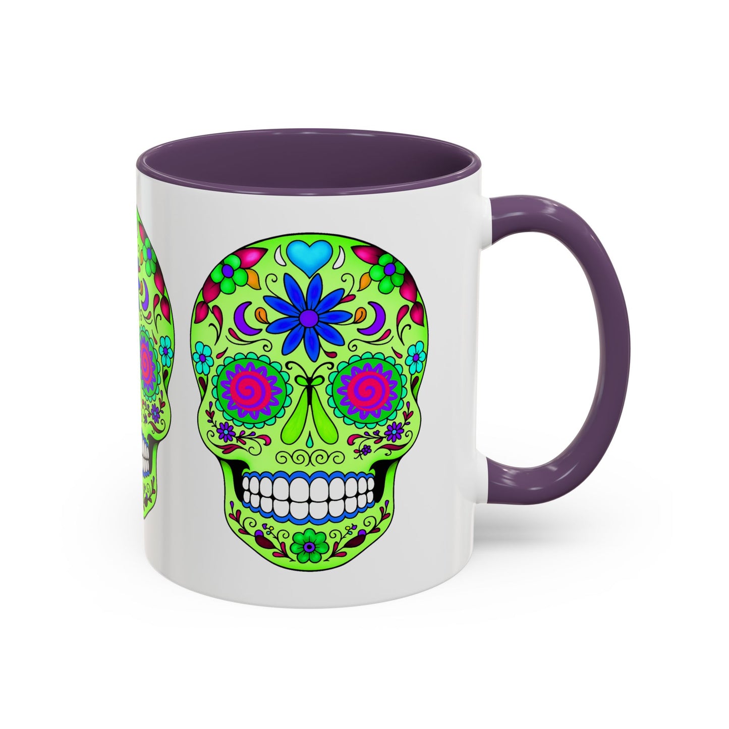 Sugar Skull Coffee Mug - Green - Perfect for Day of the Dead & Halloween