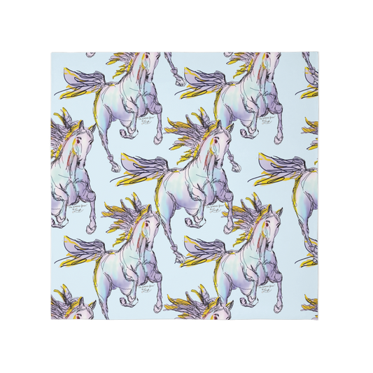 The Warrior's Horse - Lavender Luxury Silky-like Square Scarf-Wrinkle-Free