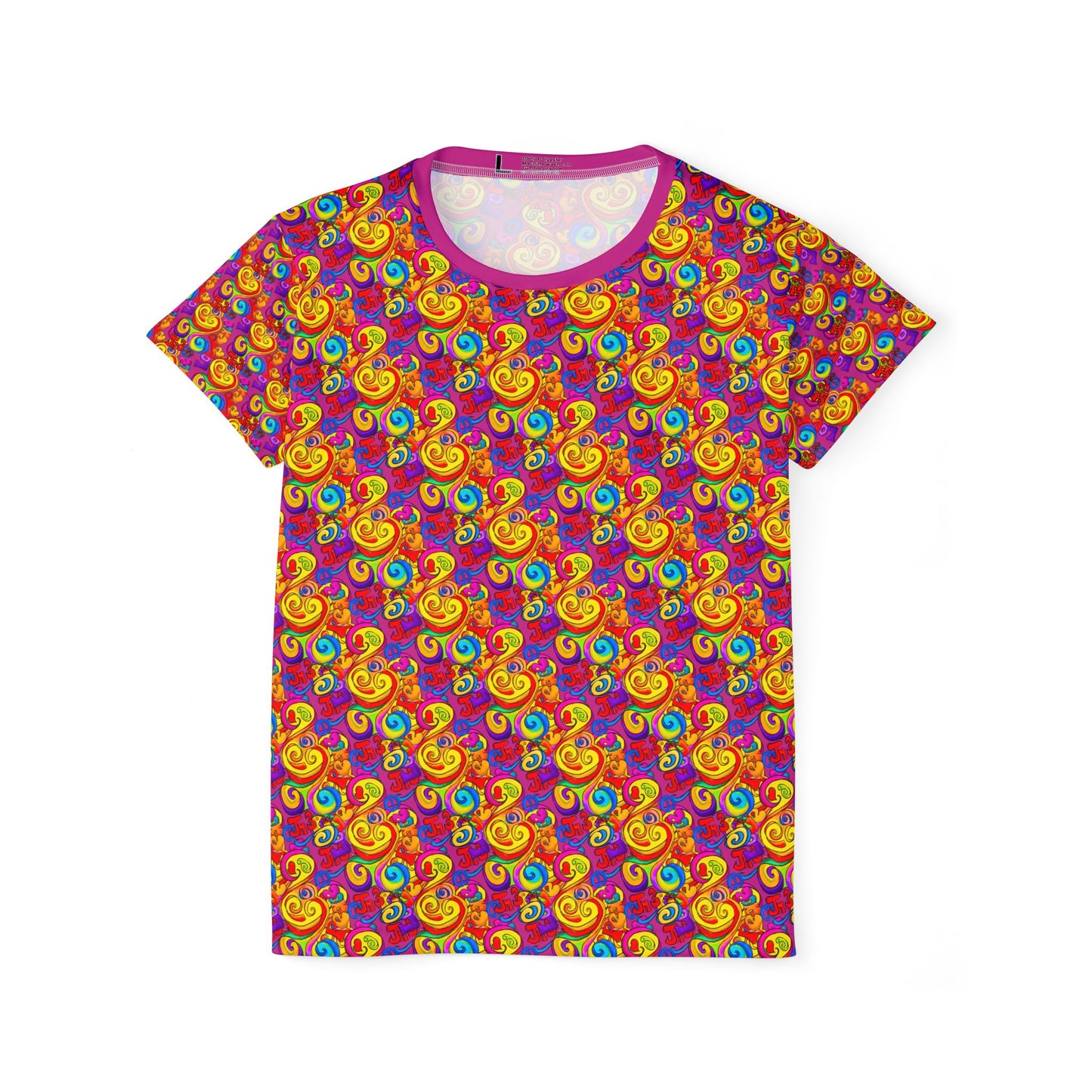 PEACE & LOVE - PINK Women's Sports Jersey (AOP)