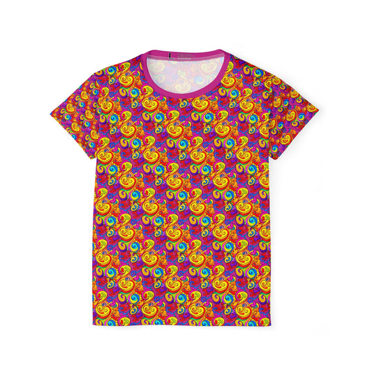 PEACE & LOVE - PINK Women's Sports Jersey (AOP)
