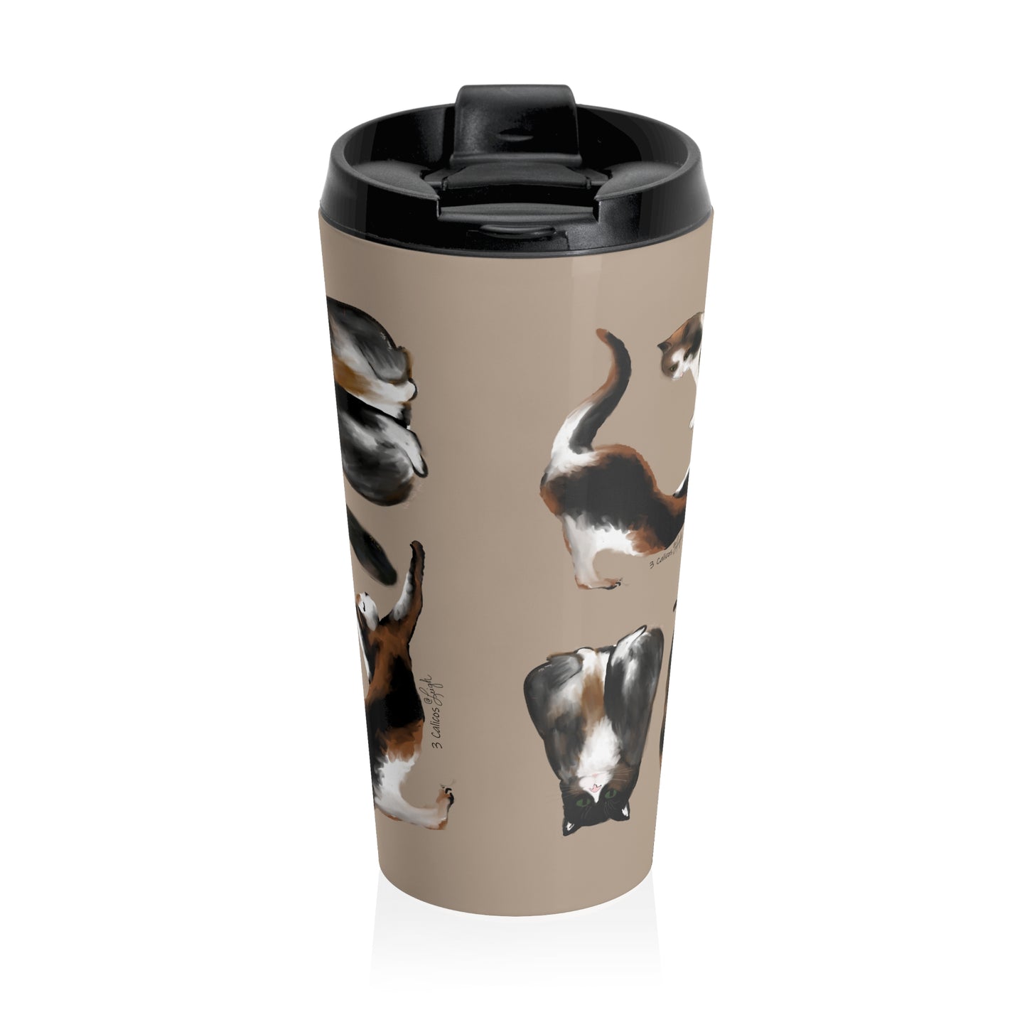 3 Calico Cats - Stainless Steel Travel Mug